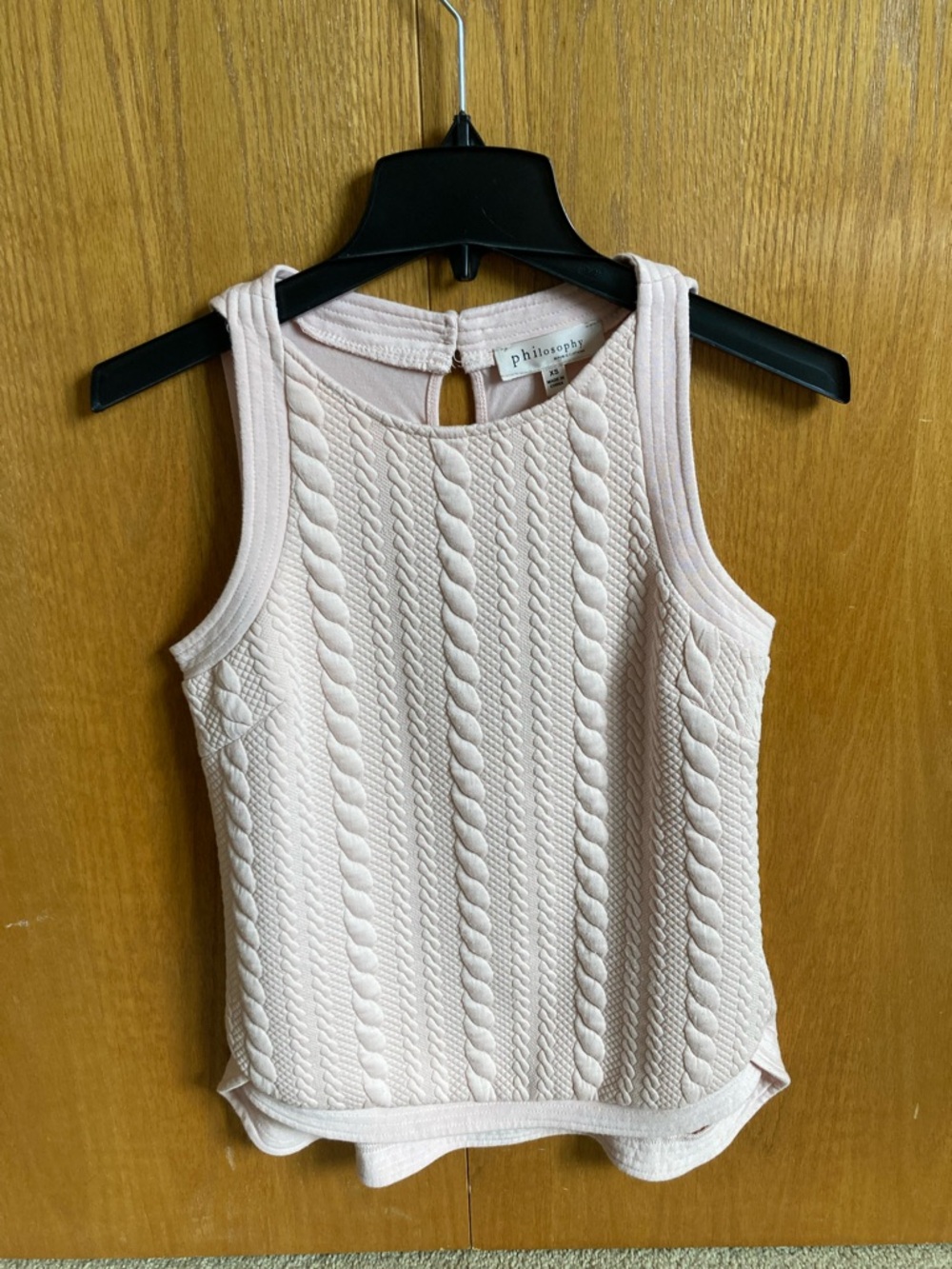Philosophy Blush Cable-Knit Sleeveless Tank - size XS